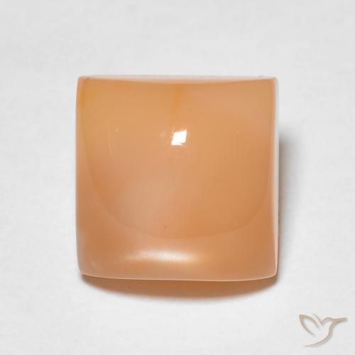 2.28ct Natural pêssego laranja Pedra da Lua, Quadrado, Translúcido