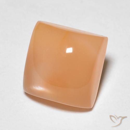 Pedra da Lua pêssego laranja Natural 2.28ct, Quadrado, Translúcido