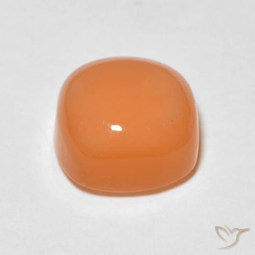 Pedra da Lua Laranja Melão Natural 1.85ct, Almofada, Translúcido