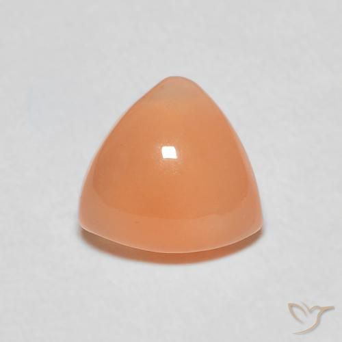 1.40ct Natural Laranja claro Pedra da Lua, Trilhão, Translúcido