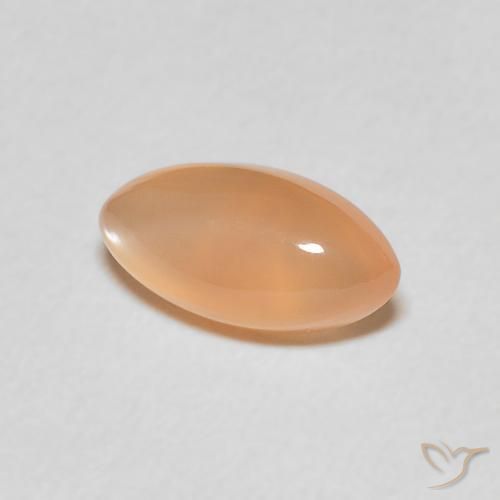 Pedra da Lua pêssego laranja Natural 1.30ct, Marquesa, Translúcido