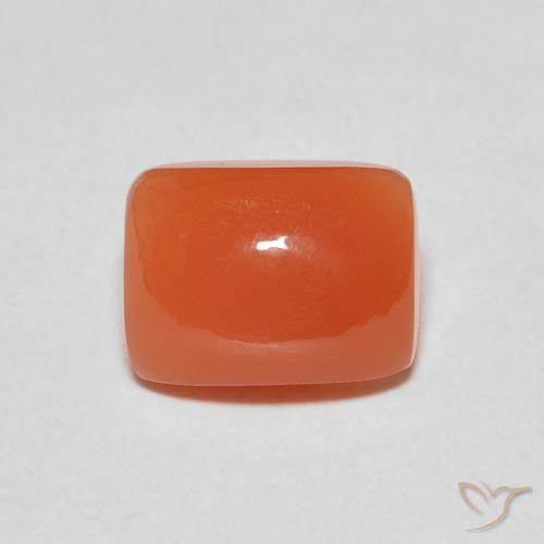 2.40ct Natural Laranja Médio Pedra da Lua, Almofada, Translúcido