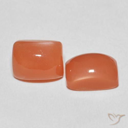 Pedras preciosas de Pedra da Lua fogo laranja natural de 5.54 ct, Almofada, Translúcido