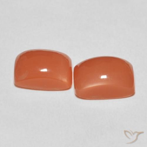 Pedras preciosas de Pedra da Lua fogo laranja natural de 5.54 ct, Almofada, Translúcido