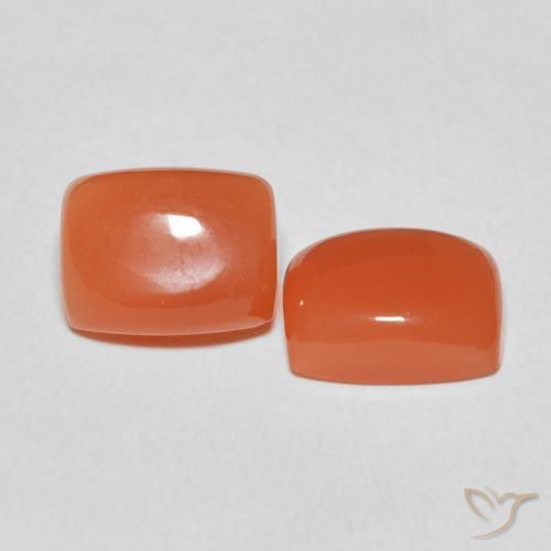 Pedras preciosas de Pedra da Lua Laranja Intenso natural de 4.82 ct, Almofada, Translúcido