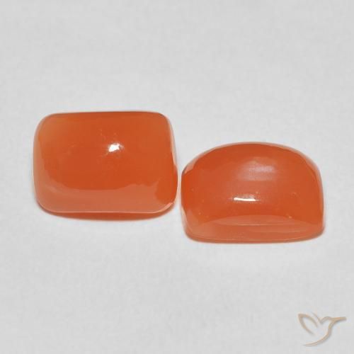 Pedras preciosas de Pedra da Lua fogo laranja natural de 4.87 ct, Almofada, Translúcido