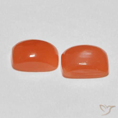 Pedras preciosas de Pedra da Lua fogo laranja natural de 4.87 ct, Almofada, Translúcido