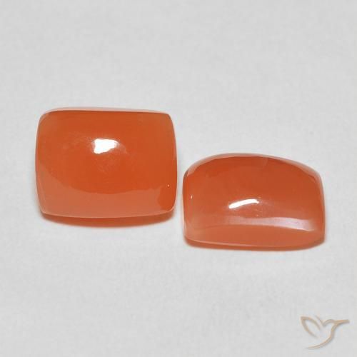 Pedras preciosas de Pedra da Lua Laranja Médio natural de 5.05 ct, Almofada, Translúcido