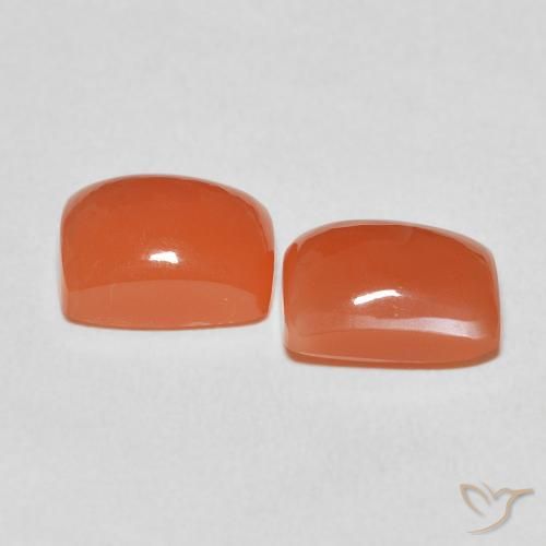 Pedras preciosas de Pedra da Lua Laranja Médio natural de 5.05 ct, Almofada, Translúcido