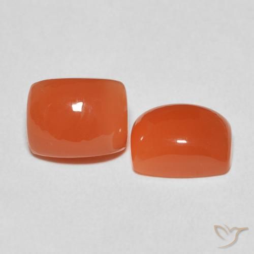 Pedras preciosas de Pedra da Lua Laranja Médio natural de 5.34 ct, Almofada, Translúcido