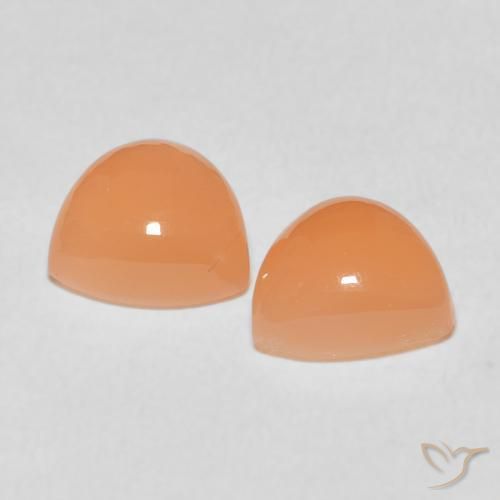 Pedras preciosas de Pedra da Lua Medium Light-Orange natural de 3.70 ct, Trilhão, Translúcido