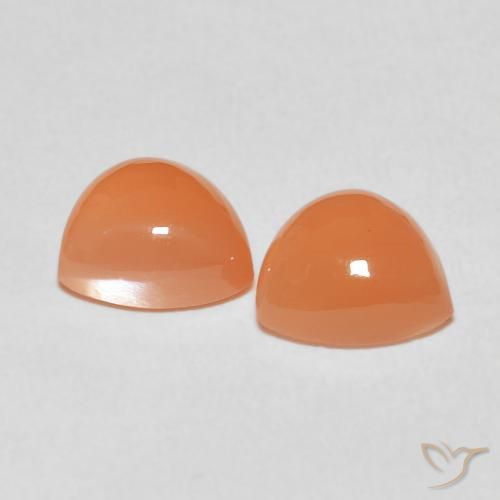 Pedras preciosas de pedra da lua laranja natural de 3,54 ct, trillion, translúcido