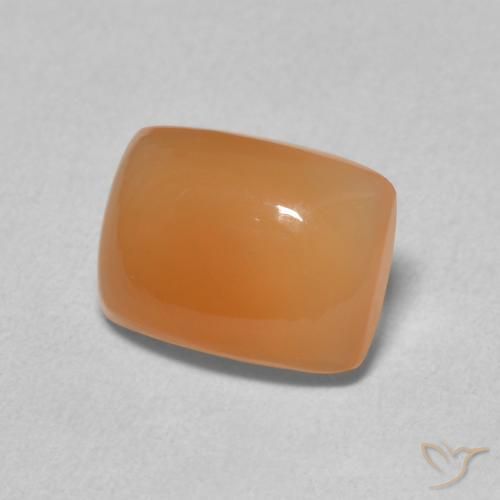 Pedra da Lua Damasco Laranja Quente Natural 2.19ct, Almofada, Translúcido