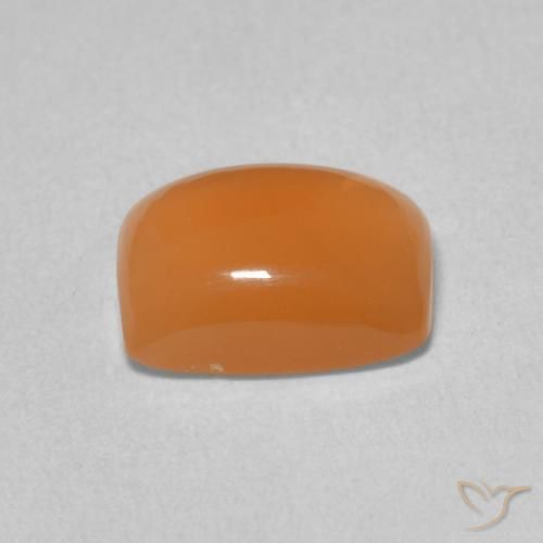 Pedra da Lua Damasco Laranja Quente Natural 2.19ct, Almofada, Translúcido