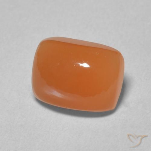 Pedra da Lua Laranja Médio Natural 2.41ct, Almofada, Translúcido