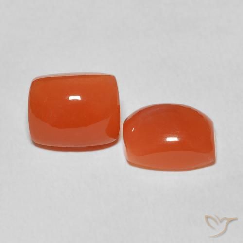 Pedras preciosas de Pedra da Lua fogo laranja natural de 5.34 ct, Almofada, Translúcido