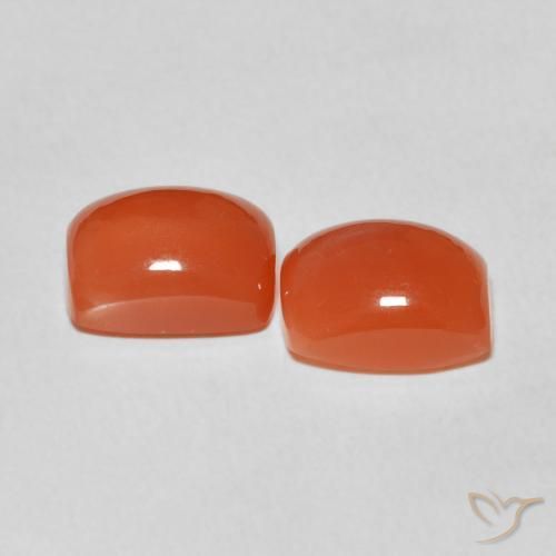 Pedras preciosas de Pedra da Lua fogo laranja natural de 5.34 ct, Almofada, Translúcido