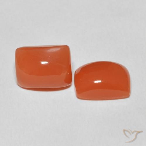 Pedras preciosas de Pedra da Lua Laranja Médio natural de 4.57 ct, Almofada, Translúcido