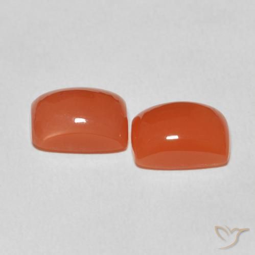 Pedras preciosas de Pedra da Lua Laranja Médio natural de 4.57 ct, Almofada, Translúcido