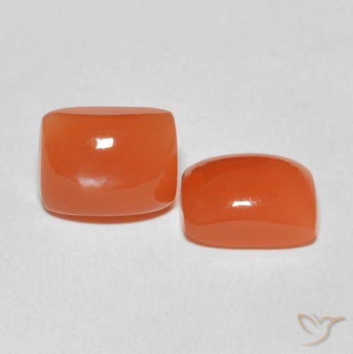 Pedras preciosas de Pedra da Lua Laranja Intenso natural de 4.96 ct, Almofada, Translúcido