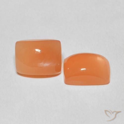 Pedras preciosas de Pedra da Lua laranja avermelhado natural de 4.81 ct, Almofada, Translúcido