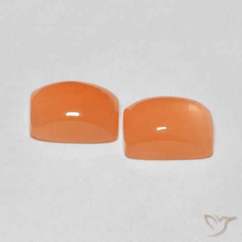 Pedras preciosas de Pedra da Lua laranja avermelhado natural de 4.81 ct, Almofada, Translúcido