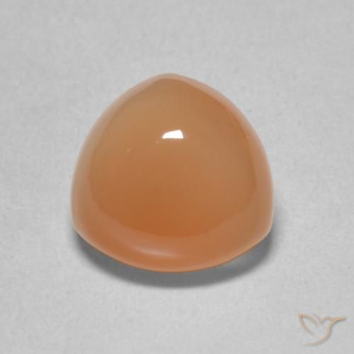 2.04ct Natural pêssego laranja Pedra da Lua, Trilhão, Translúcido