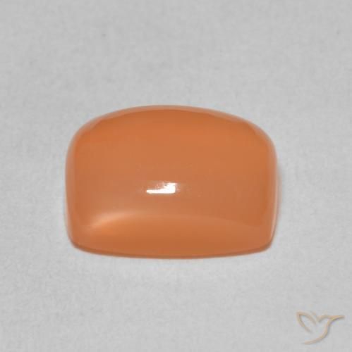 Pedra da Lua Laranja Avermelhado Claro Natural 2.40ct, Almofada, Translúcido