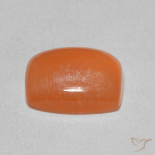 Pedra da Lua laranja avermelhado Natural 2.11ct, Almofada, Translúcido