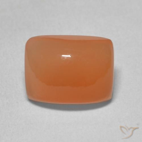 2.35ct Natural Laranja Avermelhado Claro Pedra da Lua, Almofada, Translúcido