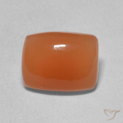 1.96ct Natural Laranja Profundo Pedra da Lua, Almofada, Translúcido