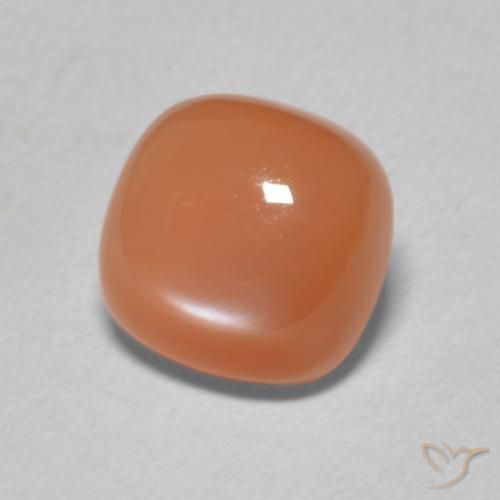 Pedra da Lua Laranja Avermelhado Claro Natural 2.17ct, Almofada, Translúcido
