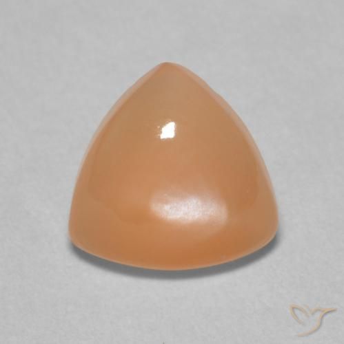 1.48ct Natural Medium Light-Orange Pedra da Lua, Trilhão, Translúcido
