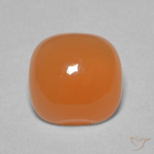 1.93ct Natural Damasco Laranja Quente Pedra da Lua, Almofada, Translúcido