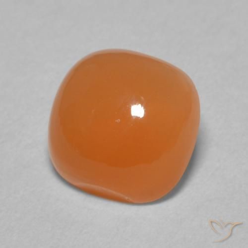 Pedra da Lua Damasco Laranja Quente Natural 1.93ct, Almofada, Translúcido
