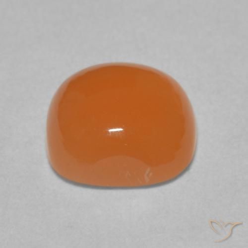 Pedra da Lua Damasco Laranja Quente Natural 1.93ct, Almofada, Translúcido
