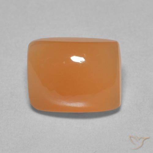 2.38ct Natural Damasco Laranja Quente Pedra da Lua, Almofada, Translúcido