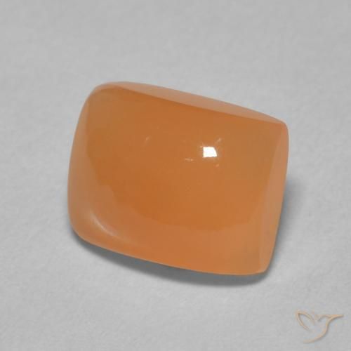 Pedra da Lua Damasco Laranja Quente Natural 2.38ct, Almofada, Translúcido