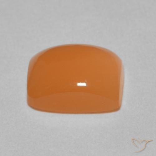 Pedra da Lua Damasco Laranja Quente Natural 2.38ct, Almofada, Translúcido
