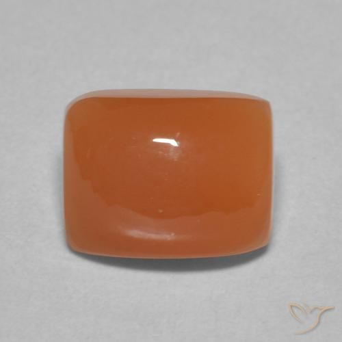 2.66ct Natural Laranja Médio Pedra da Lua, Almofada, Translúcido