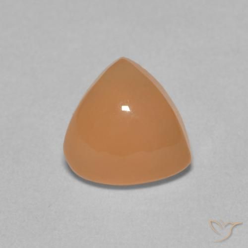1.61ct Natural Laranja Melão Pedra da Lua, Trilhão, Translúcido