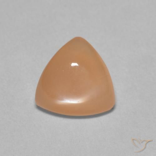 1.50ct Natural pêssego laranja Pedra da Lua, Trilhão, Translúcido