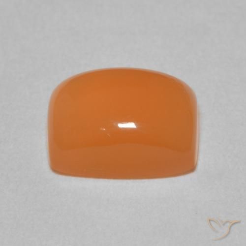 Pedra da Lua Laranja Avermelhado Claro Natural 2.59ct, Almofada, Translúcido