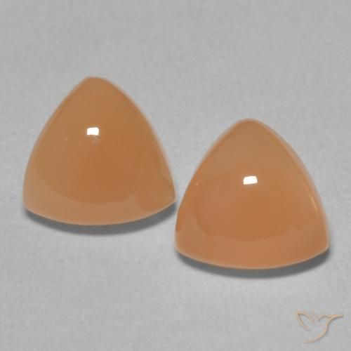 3.56ctw Natural Laranja Médio Pedra da Lua, Trilhão, Translúcido