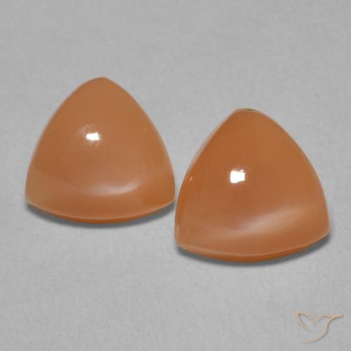 3.60ctw Natural Damasco Laranja Quente Pedra da Lua, Trilhão, Translúcido