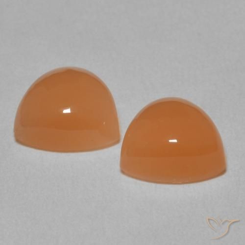 Pedras preciosas de Pedra da Lua pêssego laranja natural de 3.92 ct, Trilhão, Translúcido