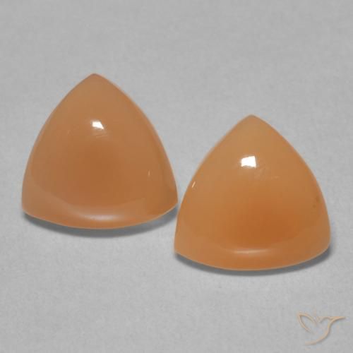 2.76ctw Natural Laranja Avermelhado Claro Pedra da Lua, Trilhão, Translúcido