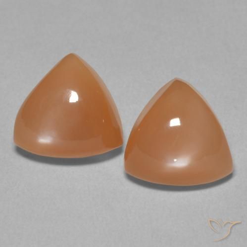 3.86ctw Natural Laranja Avermelhado Claro Pedra da Lua, Trilhão, Translúcido