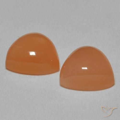 Pedras preciosas de Pedra da Lua Laranja Avermelhado Claro natural de 3.86 ct, Trilhão, Translúcido
