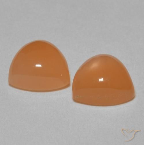 Pedras preciosas de Pedra da Lua laranja avermelhado natural de 4.04 ct, Trilhão, Translúcido
